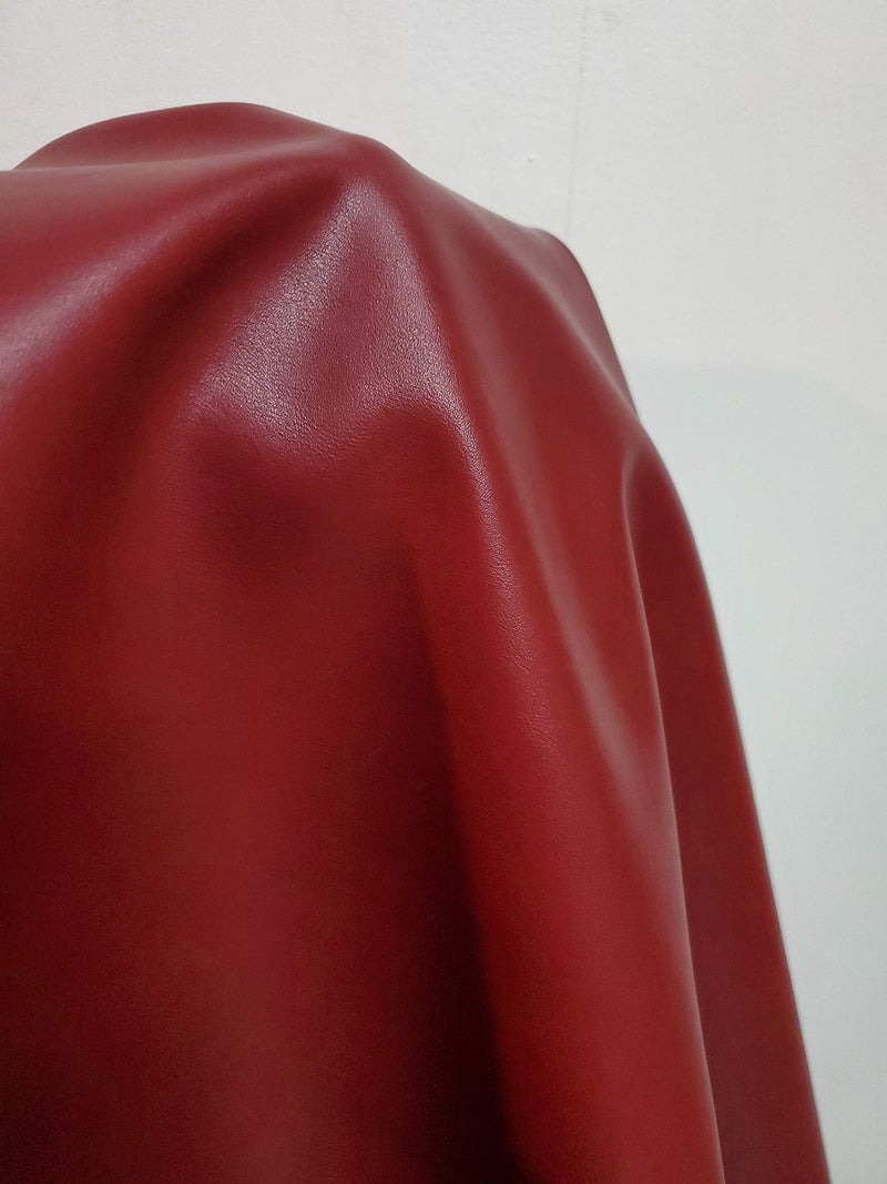 NAT Leathers | Burgundy Soft Faux Vegan Leather PU (Peta Approved Vegan) | 1 Yard (36 inch Long x 54 inch Wide) Cut by The Yard | Synthetic Pleather Nappa 0.9 mm Smooth Upholstery | 36"x54" - Image 2